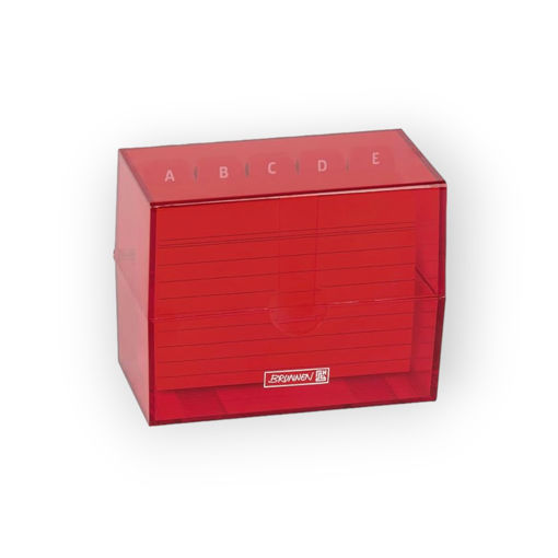 Picture of INDEX CARD BOX A7 WITH CARDS RED